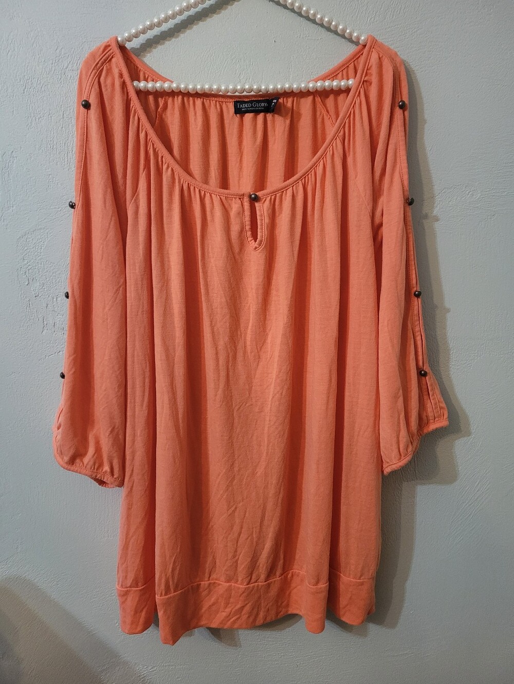 Faded Glory Unique Studded Sleeves Plus Size Top Size 4X!
